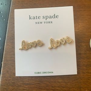 Kate Spade say yes “love” earrings